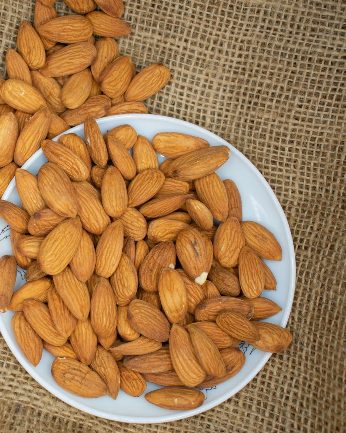 BM Iranian Pasand almonds on a white plate