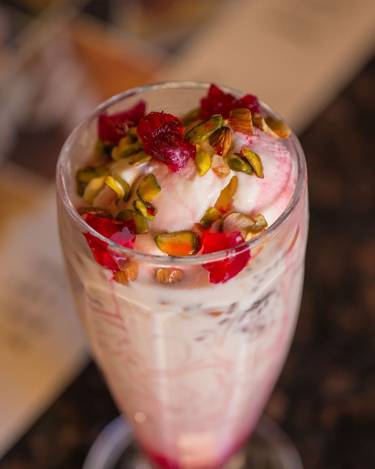 Kulfa falooda in a tall glass
