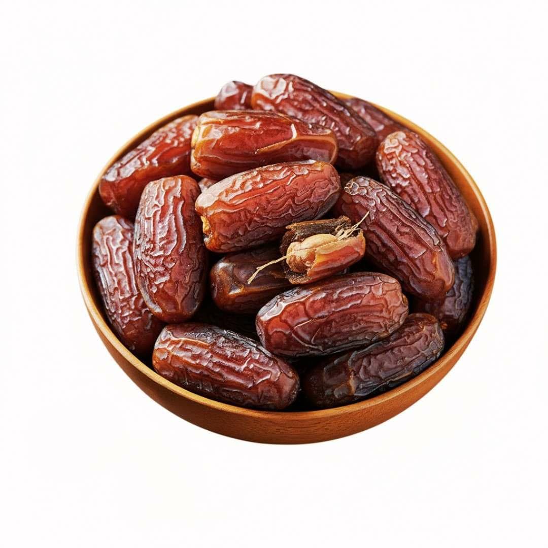 BM Mabroom dates in a wooden bowl