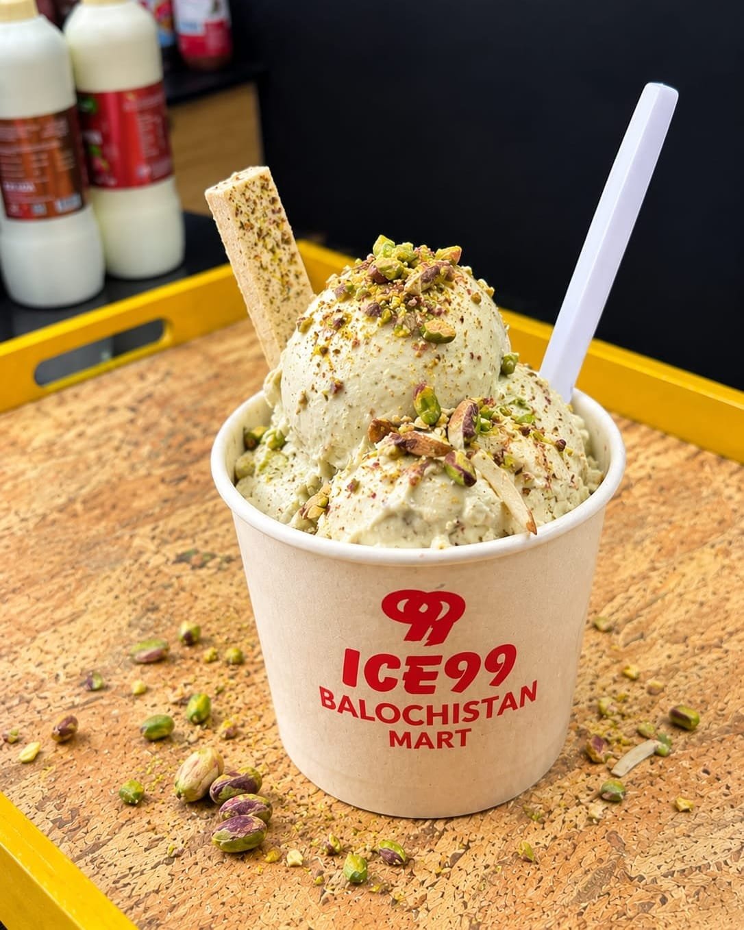ICE99 kulfa ice cream with pistachios in a Balochistan Mart cup