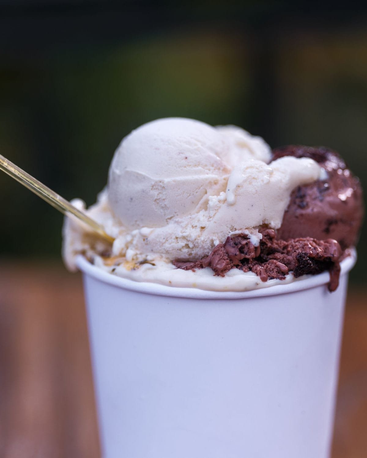Scoops of ice cream in a cup
